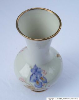 Bavaria Elfenbein Porzellan Vase 60er Jahre mit Goldrand