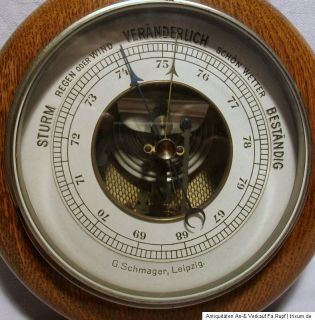 Uralt Barometer Wetterstation G.Schmager Leipzig um 1920/30 orig