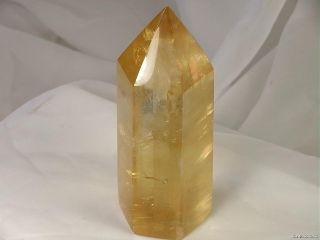 Exellenter großer sehr klare Gold Calcit Obelisk 166mm 1290 Gramm