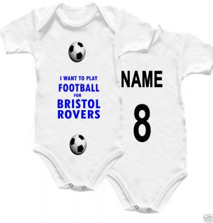 Bristol Rover Baby Grow Football Babygro Name No Shirt