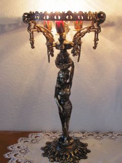 Leuchter Frauenskulptur Lampe Tischlampe