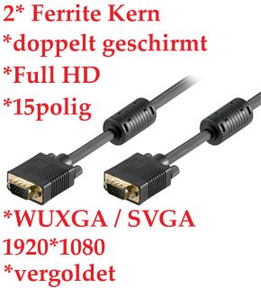 VGA Kabel Monitorkabel SVGA S VGA Monitor 5 m 5m LCD PC TFT Display