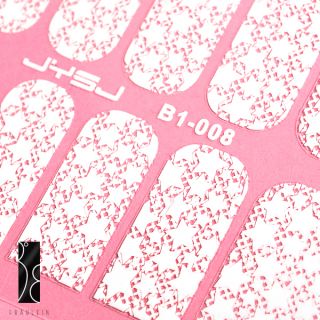 Embroidered 3D Full Tip French Nail Wraps Sticker Decel #827