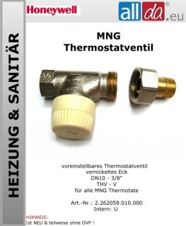 MNG Heizung HONEYWELL Thermostatventil V DN10 3/8 (U)