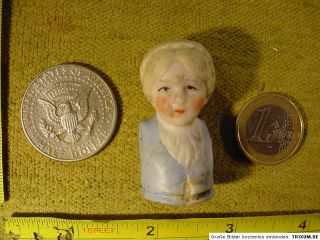 Puppenkopf Porzellan , pincushion Doll head age 1860 Hertwig Lot 829