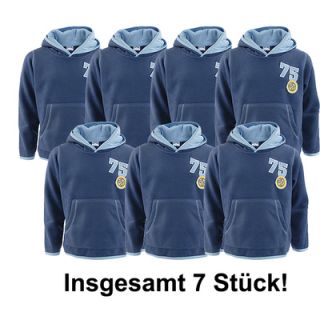 SET 7 x Kinder Fleeceshirt Kinderpullover Pullover Shirt blau