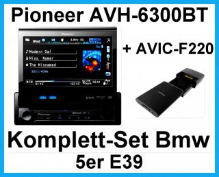 Komplett Set BMW 5er E39 mit PIONEER AVH 6300BT 1 DIN USB + AVIC F220