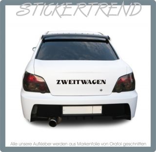 2x Aufkleber ZWEITWAGEN je 15cm SCHWARZ Audi TT VW Golf Opel