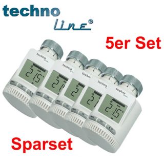 5er Set TECHNOLINE TM3020RF Heizungssteller Heizkörper Thermostat
