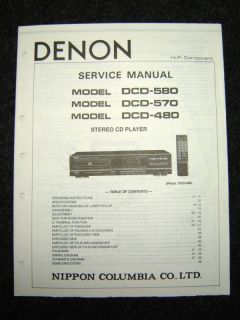 Original Denon DCD 580/570/480 Service Manual