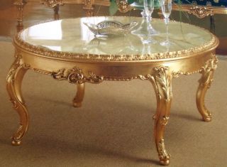 Vi0875 Tisch Couchtisch Beistelltisch gold 122x66 antik style Barock