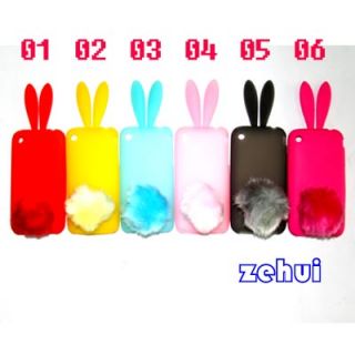 Color Cute Rabbit Soft Silicon Bumper Cover Case For iPhone 3g 3gs