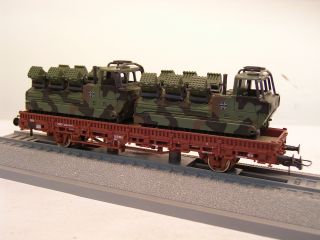 Roco minitanks H0 884 DB Rungenwagen Kbs, mit Minenwerfer Scorpion, KK