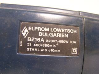 Elprom BZ16A Industrie Bohrmaschine DDR 400/880 U/min 650 Watt