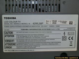 Toshiba 42WL58P 106,7 cm (42 Zoll) 720p HD ready HDTV LCD Flachbild