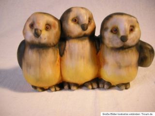 Eulen   Trio aus Keramik   ca. 10 cm hoch
