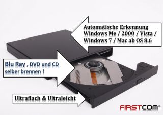 Blu Ray BD Brenner Slim USB Notebook Laufwerk Extern   BluRay/DVD/CD