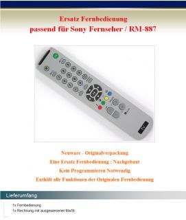 Fernbedienung SONY RM 887 RM887 TV Remote Control / Neu