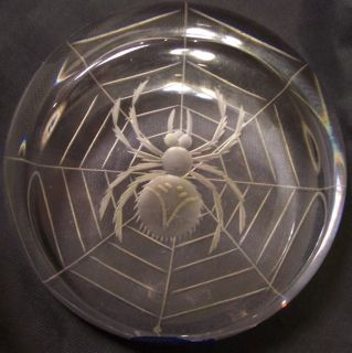 Briefbeschwerer PHOENIX CRYSTAL Stourbridge England Spinne Glas