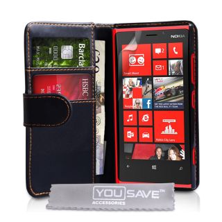 Zubehör Für Das Nokia Lumia 920 Schwarz PU Leder Brieftasche Handy