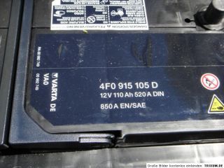 Autobatterie Varta Audi A6 4F    4FO 915 105D   110Ah