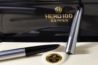 Original HERO 100 14K Gold Nib Fountain Pen / Classic Series / Steel