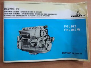 Ersatzteilliste Motor Deutz F6L912 F6L 912W 1975 Spare Parts Catalogue