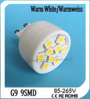 Mini G9/GU9 9 SMD LED Stiftsockel Warm weiß Leuchtmittel Lampe 1.8