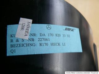 Mercedes Benz SLK 170 BOSE Lautsprecher hinten links A1708203302 #B