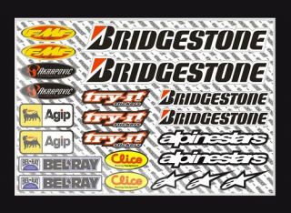 Motocross Aufkleber Bogen   Sponsor Sticker Set