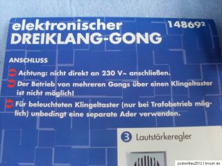 Dreiklang Gong Klingel Türklingel DÜWI 3 Klang Gong 14869