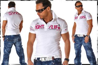 _SuperTrenDy Polo Hemd Figurbetont T  Shirt 946 Gr XL WEIß