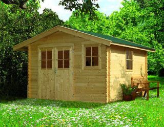 38mm Blockbohlen Gartenhaus Größe 3 naturbelassen