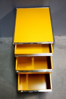 USM Haller Rollcontainer gelb 3 Schubladen
