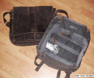 FOSSIL Tasche Leder Messenger Bag used look + DOCKERS Jeans Rucksack