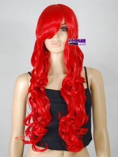 80cm Red Heat Styleable Curly Long Cosplay Wigs 967_RED