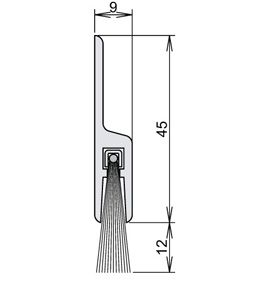 Bürstendichtung Glasdicht SK 12R 985 mm Athmer Alubros silber