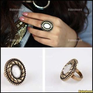 New Fashion Bronze Oval Crystal Rhinesonte Adjustable Ring