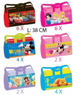 Disney Kinder Sporttasche 38cm MotivCars,Princess,Mickey,Minnie