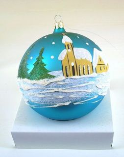 Große Glaskugel Weihnachtskugel handbemalt Unikat
