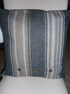 Deko Kissen Linen & More 45x45cm Cushion Wool stripe grau braun