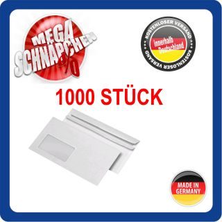 Fensterumschläge Briefumschläge DL 72g SK weiss 1000 Stück