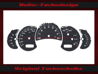 Tachoscheibe Porsche 911 996 ab Bj.01 Facelift MPH zu KMH Tacho