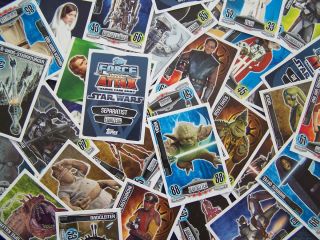 48 Karten Star Wars Force Attax Serie 3 Movie Cards gemischt zwischen