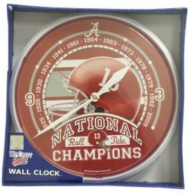 Alabama Crimson Tide Wall Clock   2009 National Champs 12