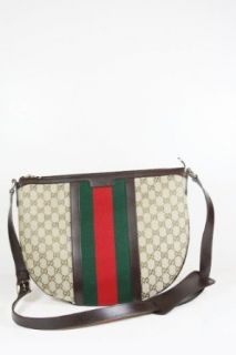 Gucci Handbags Beige Canvas and Brown Leather 257082