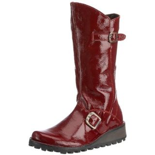  Fly london Mes Red Patent Leather New Womens Hi Boots Shoes Shoes