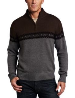 Dockers Mens 1/4 Zip Sweater with Allover Fairisle