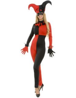 Womens XL 14 16 Sexy Red and Black Harlequin Costume