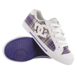 DC Shoes Chelsea White Purple Womens Trainers Shoes